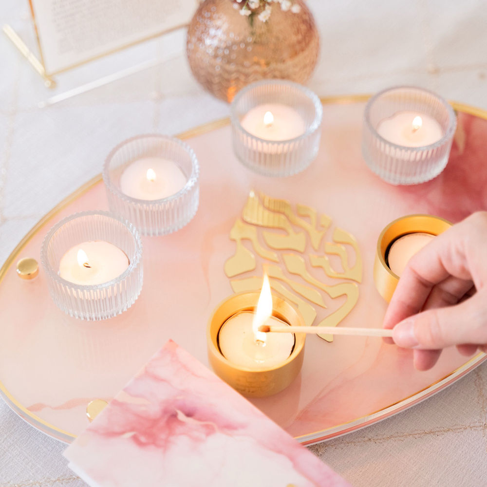 Coffret bougies de Shabbat — Opale